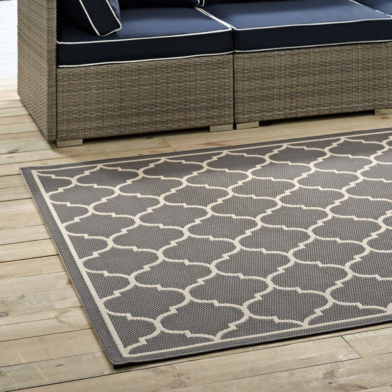 Modway Modway Avena Moroccan Quatrefoil Trellis Indoor and Outdoor Area Rug