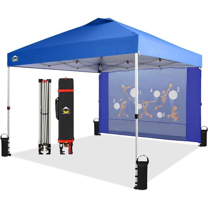 Blue 10x10 Pop-Up Canopy Tent with Game Netting and One Push Setup