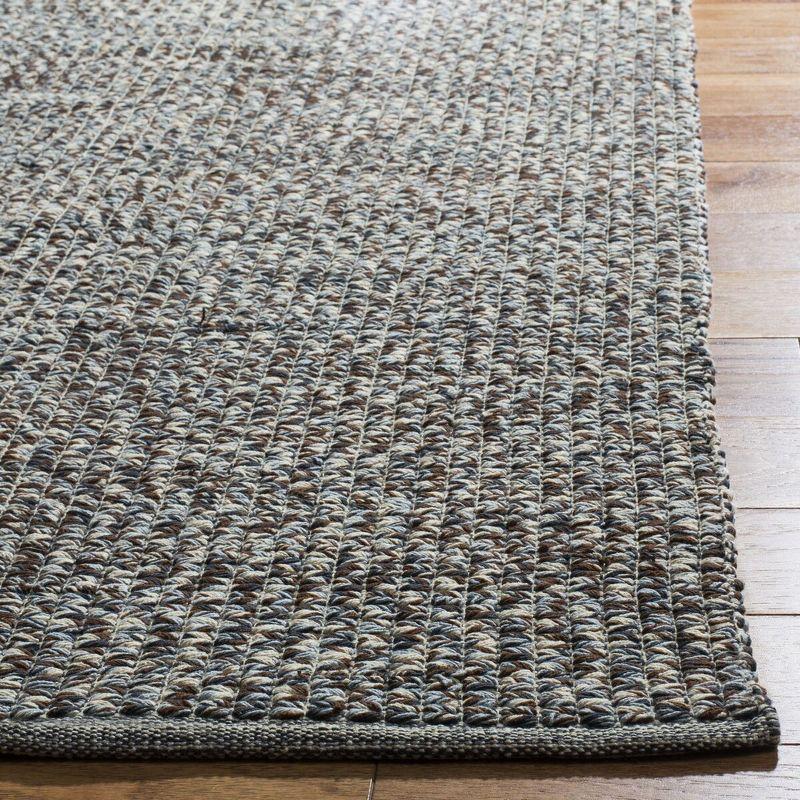 Coastal Breeze Blue Cotton 6' Square Hand Woven Rug