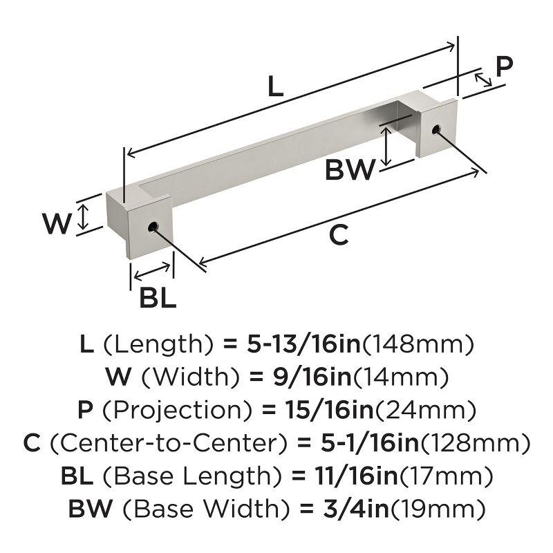 Amerock Appoint 5-1/16 inch (128mm) Center-to-Center Satin Nickel Cabinet Pull