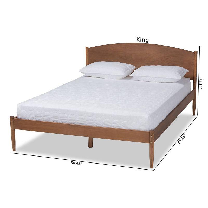 Queen Leanora Wood Platform Bed Ash Walnut - Baxton Studio: Mid-Century Design, Tapered Legs