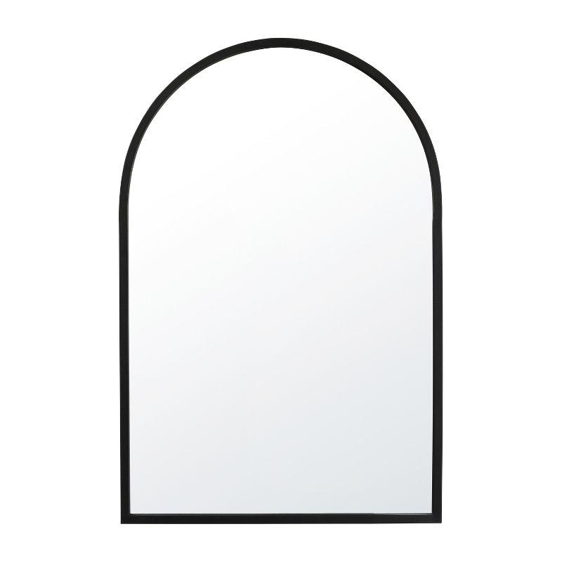 Flash Furniture Mila Arched Metal Framed Wall Mirror for Hallways, Entryways, Dining and Living Rooms