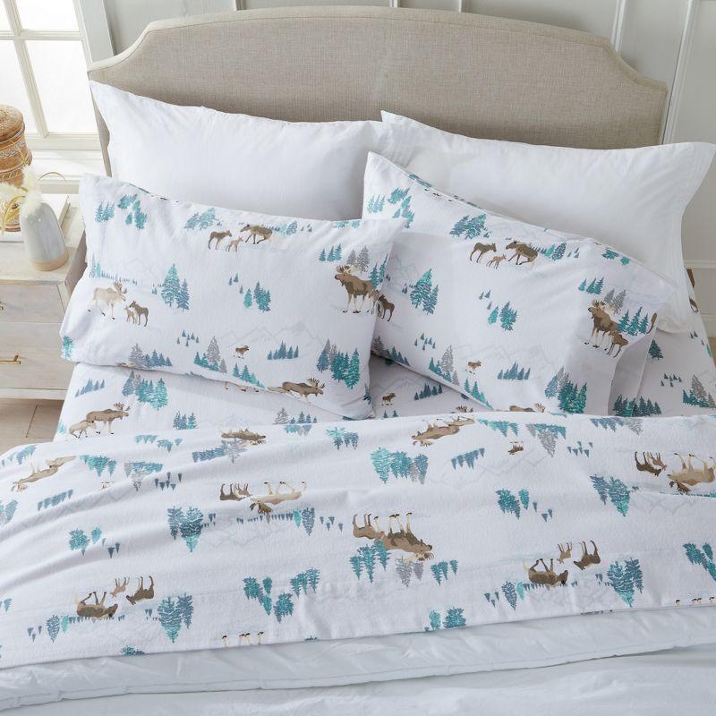 Market & Place Turkish Cotton Flannel Printed Sheet Set