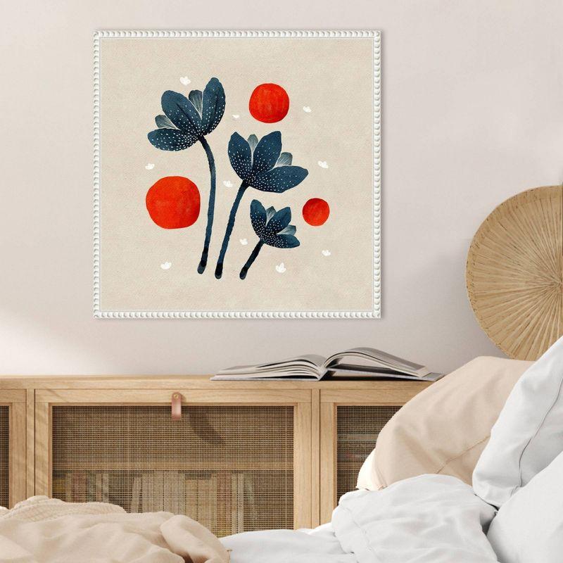 Amanti Art 22"x22" Blue Flowers II by Katie Oshea Framed Canvas Wall Art Print