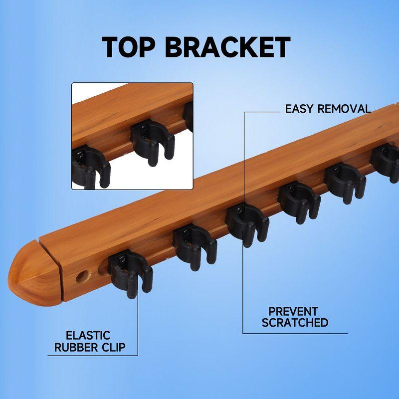 2-Piece Billiard Pool Cue Stick Wall Mounted Rack, Holds 8 Pool Cue Stick