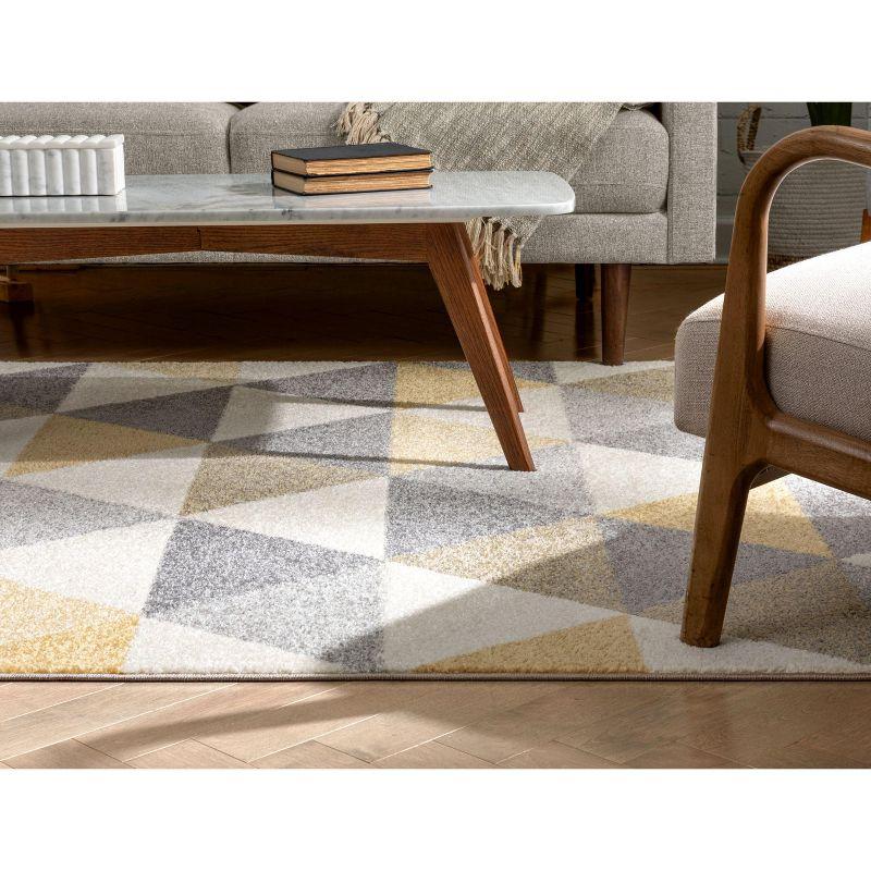 Isometry Modern Geometric Triangle Soft Area Rug