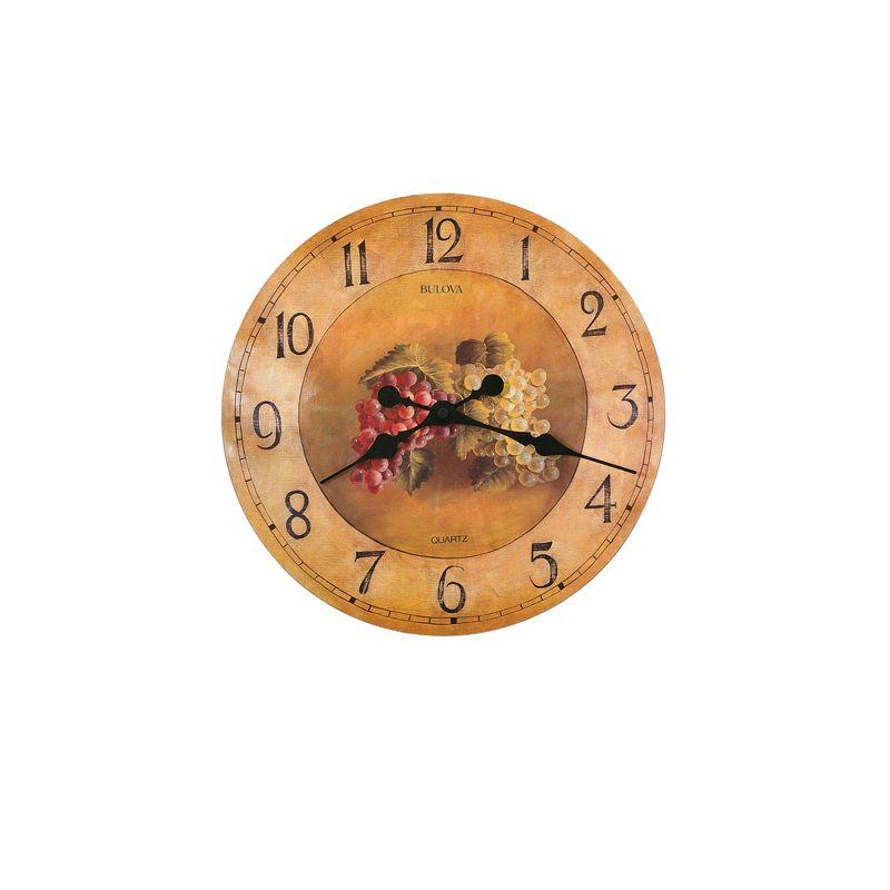 Bulova Clocks Antique Style Fruit Pattern Dial 18" Diameter Wall Clock