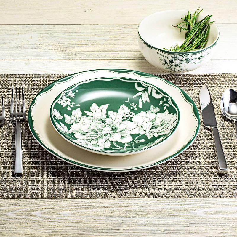 222 Fifth 222 Fifth Brittany 12-Piece Porcelain Dinnerware Set - Service For 4, Plate & Bowl Set