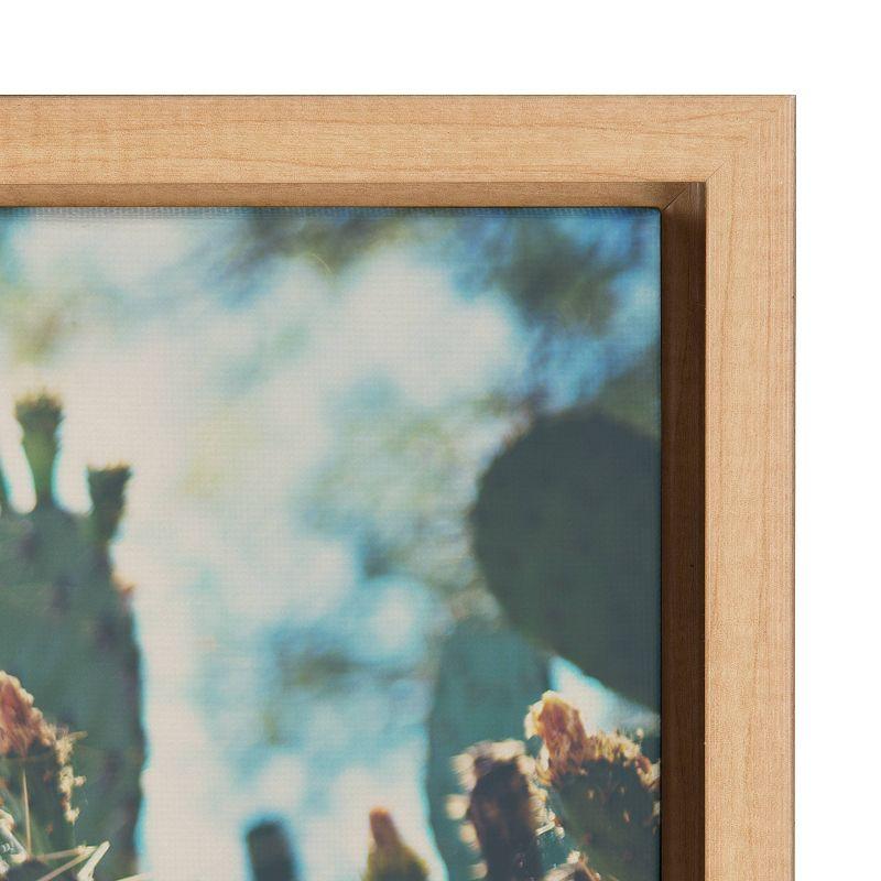 23" x 33" Sylvie A Desert Prickly Pear Cactus Framed Canvas Natural - Kate & Laurel All Things Decor: Wall Display Art