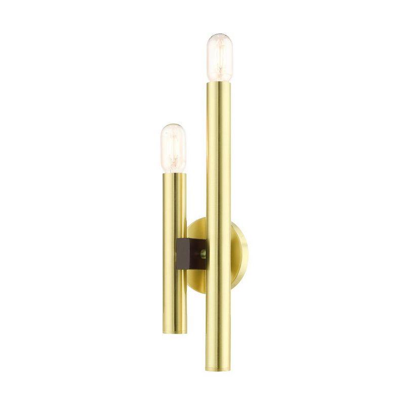 Helsinki Satin Brass and Bronze 2-Light ADA Wall Sconce