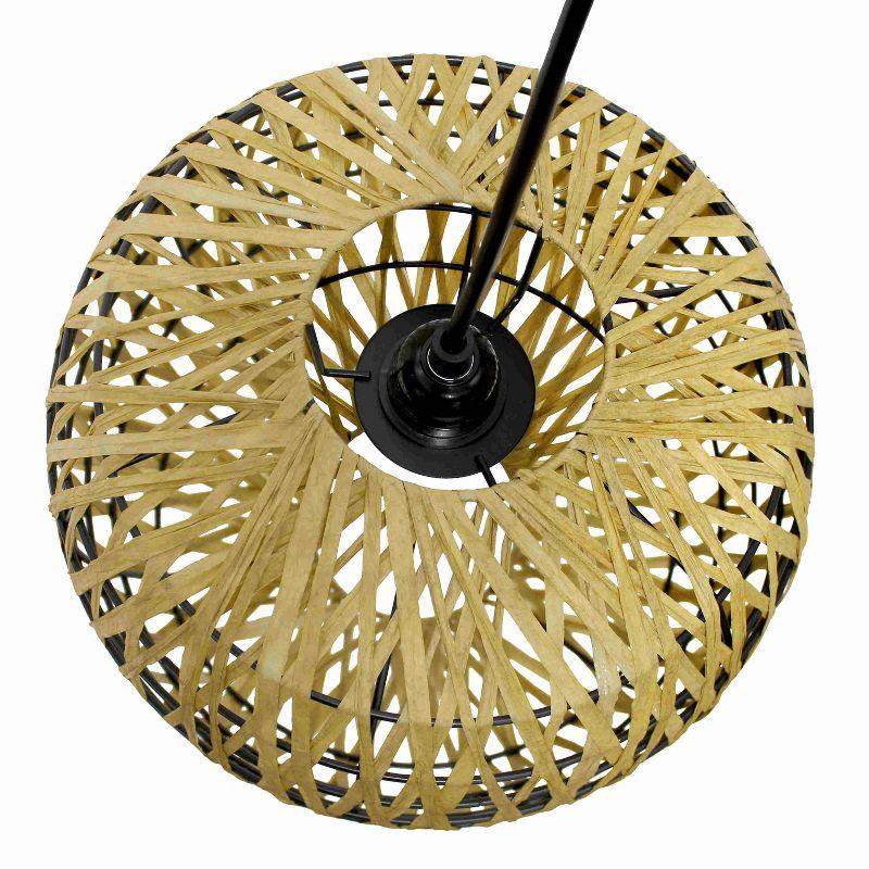 Bohemian Farmhouse 11.38" Woven Paper Rope Pendant Light