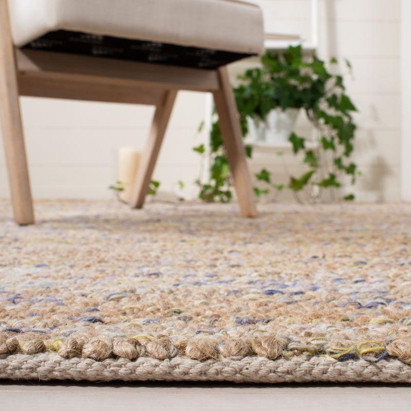 Bohemian BOH901 Hand Woven Indoor Area Rug - Natural/Purple - 6'x6' - Safavieh