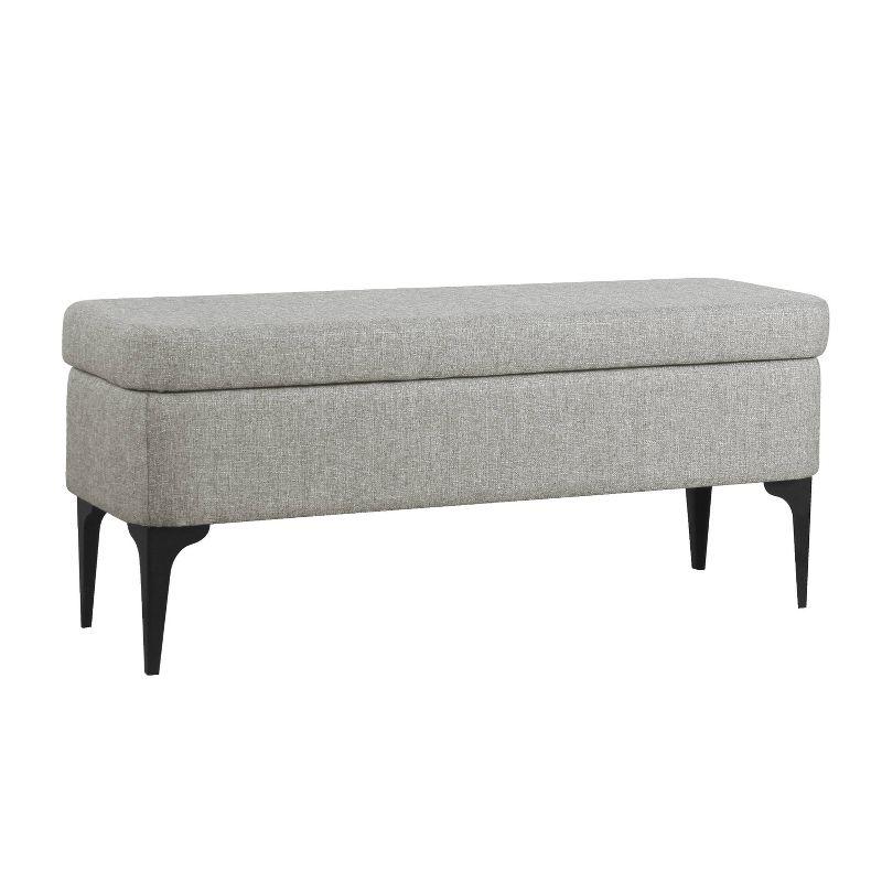 Large Modern Storage Bench Sustainable Gray Woven - HomePop