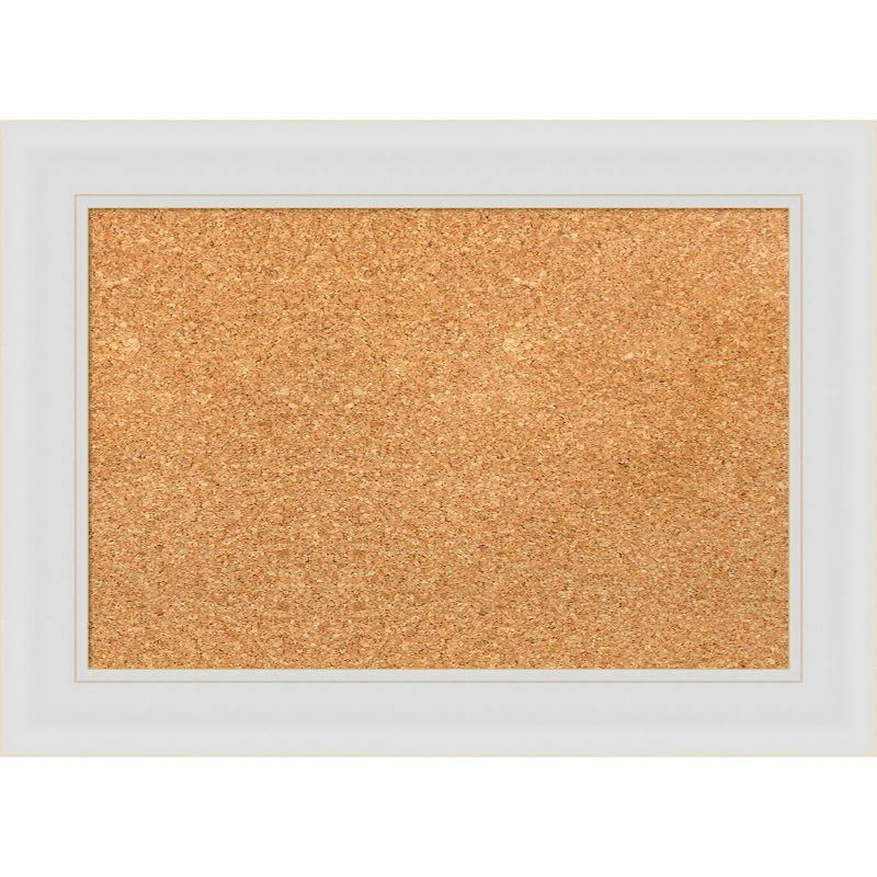 Soft White Framed Corkboard with Natural Cork 18x12