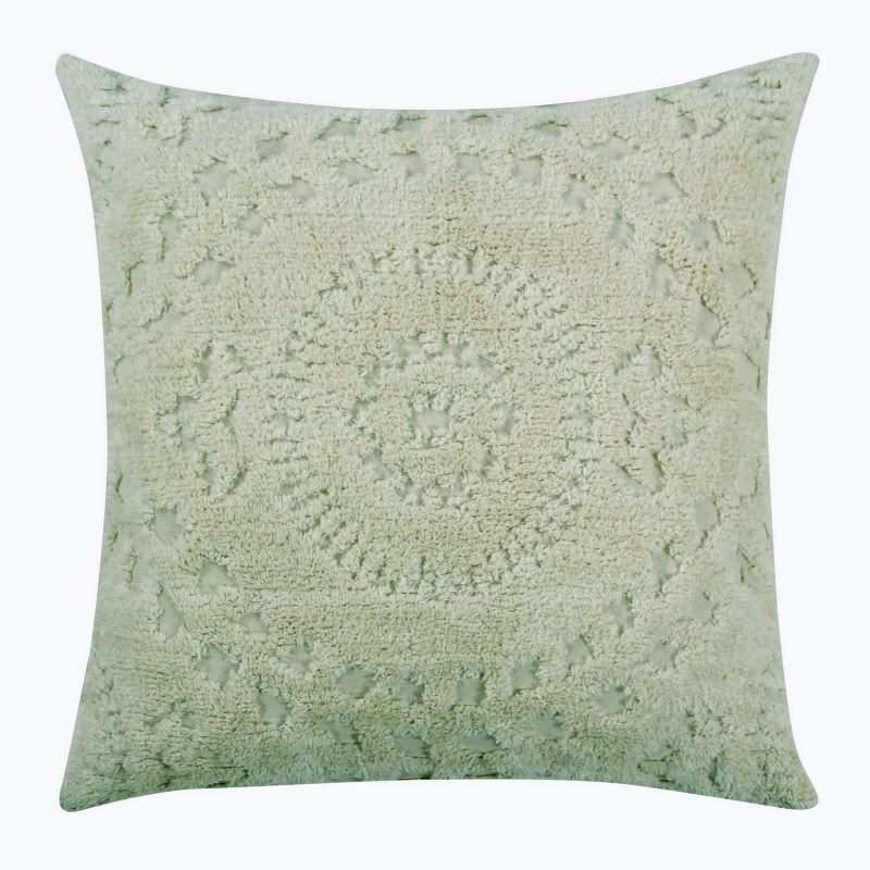 Euro Rio Collection 100% Cotton Tufted Unique Luxurious Floral Design Pillow Sham Sage - Better Trends