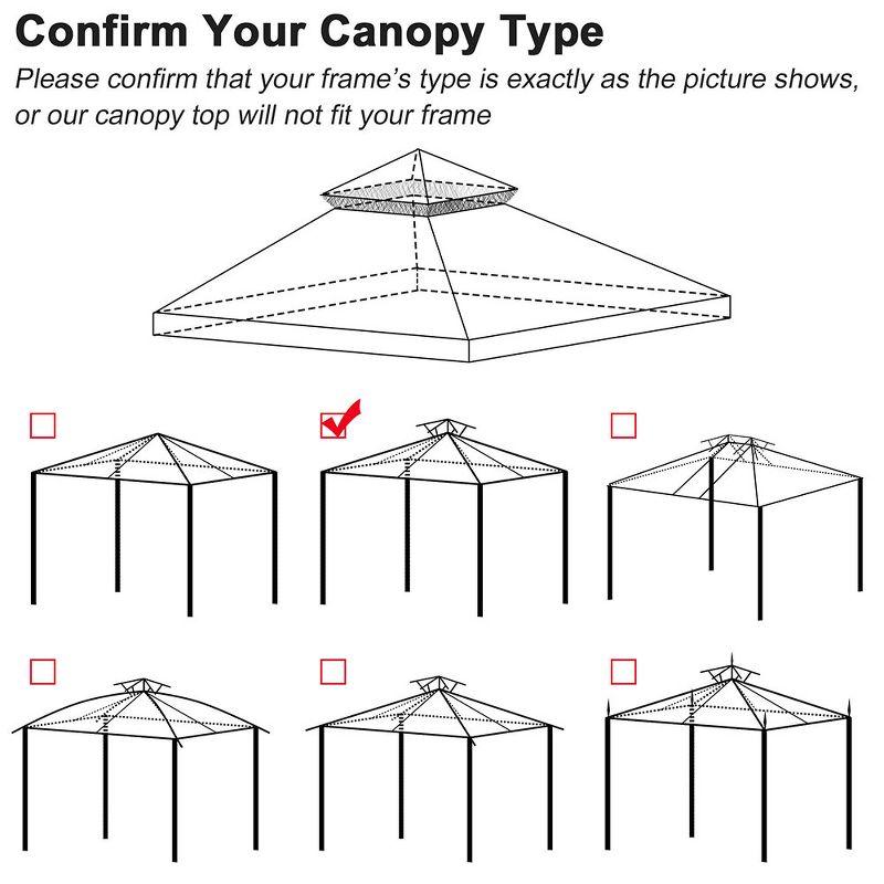 Yescom 10'x10' Gazebo Top Replacement for 2 Tier Outdoor Canopy Cover Patio Garden Yard Green Y00210T04