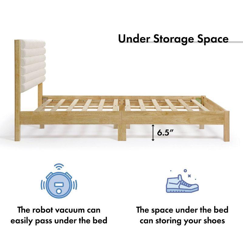 HOMES: Inside + Out Queen Belna Platform Bed with Boucle Upholstery Natural