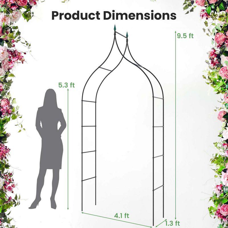Costway Steel Garden Arch Rose Arbor Climbing Plant Outdoor Garden