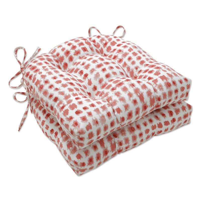 Coral Isle Red Watercolor Dot Large Chair Pad