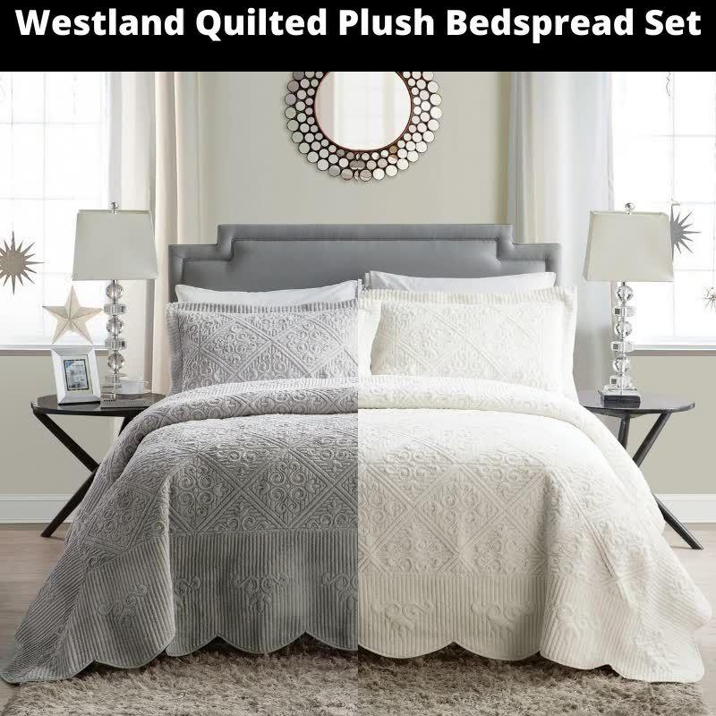 Westland Quilted Plush Bedspread Set