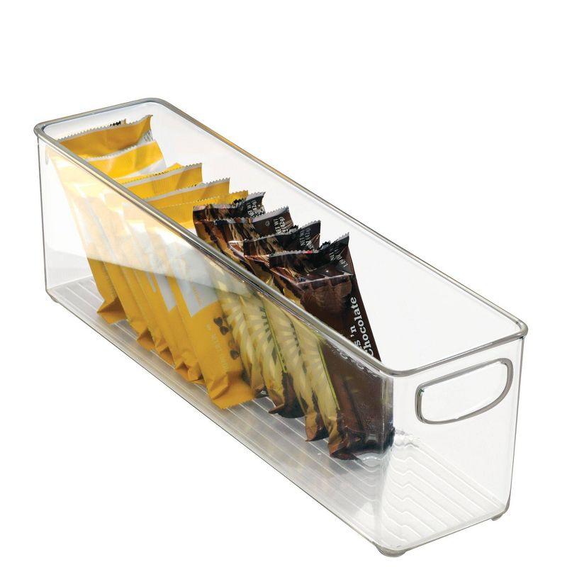 Clear Stackable Plastic Organizer Bin with Handles, 5 in. H x 4 in. W