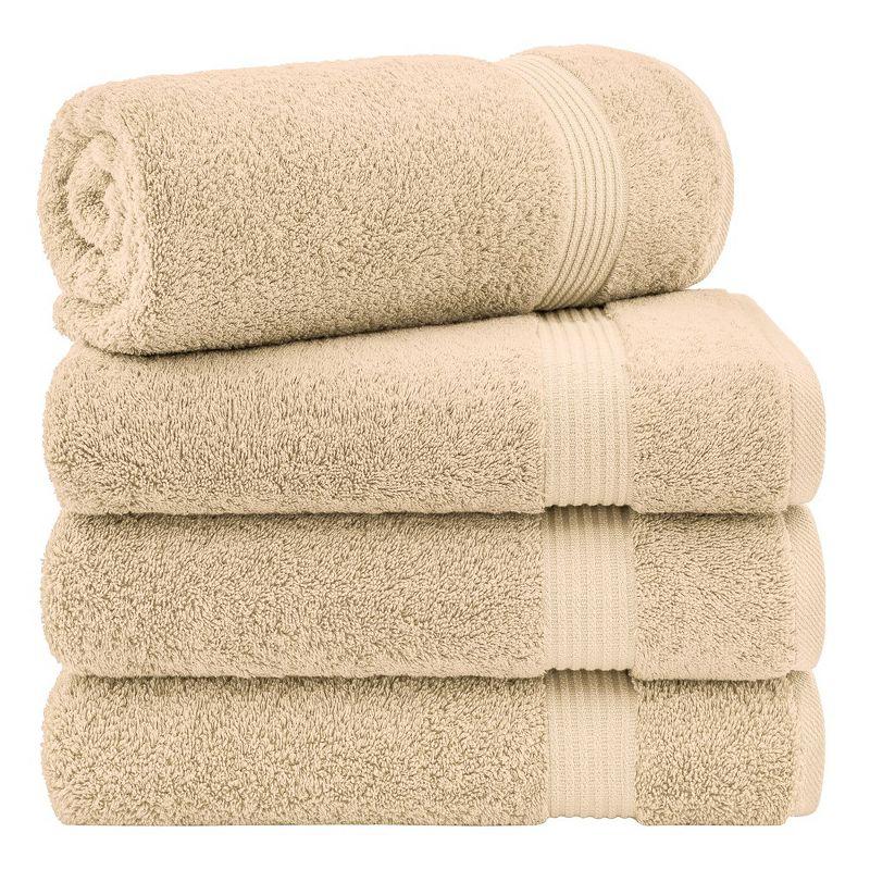 Sand Taupe Heavyweight Turkish Cotton 4-Piece Bath Towel Set