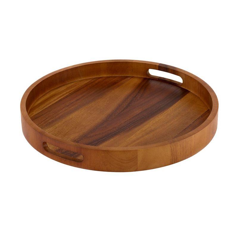 13" Round Acacia Wood Serving and Charcuterie Tray