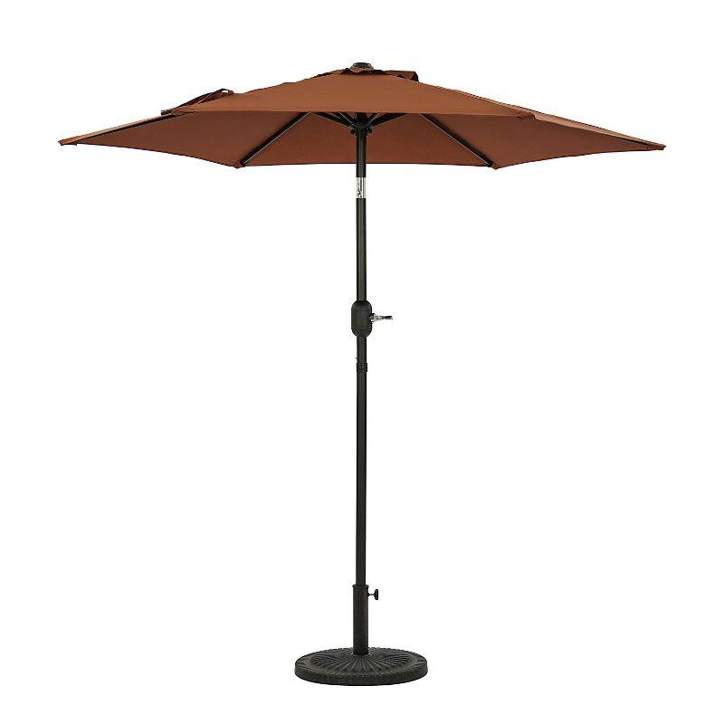 7.5' Hexagon Bistro Market Umbrella with Push-Button Tilt - Island Umbrella: Rust-Resistant, Wind Vent