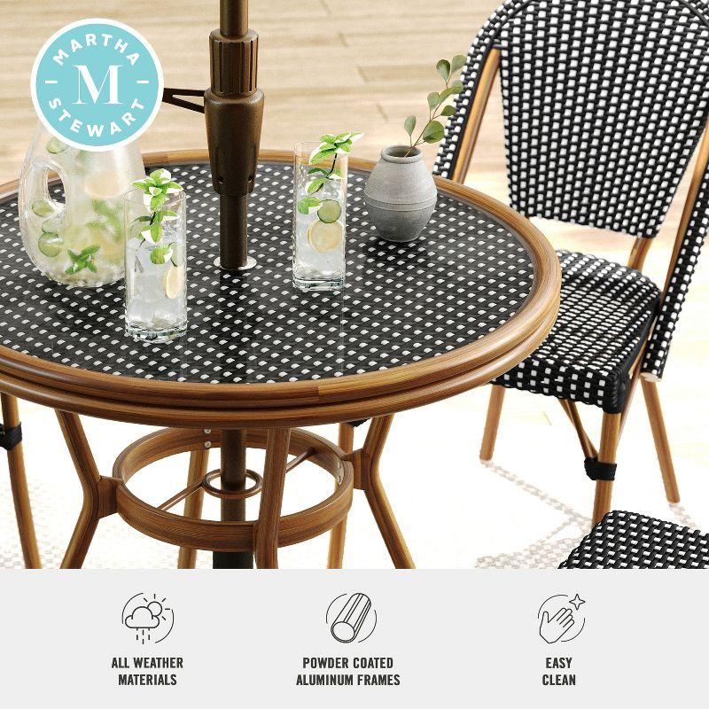 Martha Stewart Martha Stewart Lily Pond All Weather Woven Bistro Table And Chairs Set With Aluminum Frames