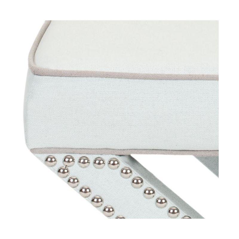 Palmer Ottoman With Silver Nailhead - MCR4589 - Robins Egg Blue - Safavieh