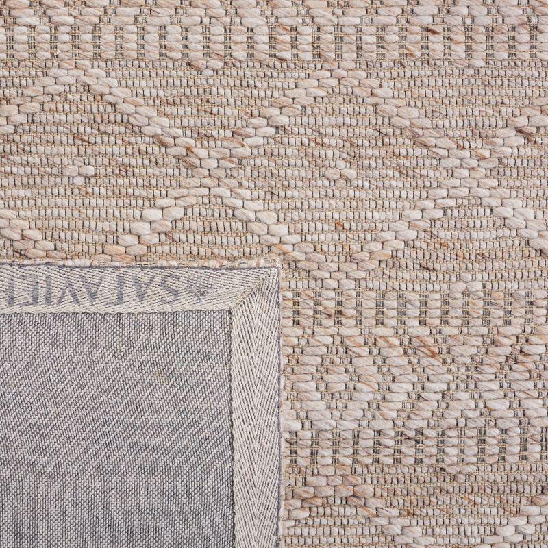 Handwoven Elegance Natural Beige Wool 27" Area Rug