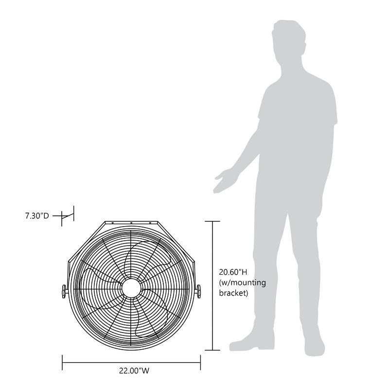 Newair Newair 20" High Velocity Wall Mount Fan, Heavy Duty Waterproof Outdoor Fan, Adjustable Tilt and 3 Speeds up to 4650 CFM, Pull Chain Switch