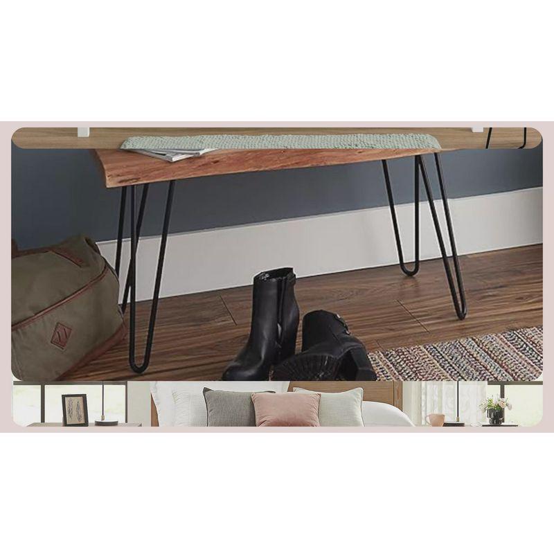 Alaterre Ellie Bar Height Stool, Back, Swivel Seat, Brown, Upholstered Padded Seat, Rubberwood Frame, Steel Memory Return Mechanism, Dimensions 19 in. W x 22 in. D x 46 in. H, Footrest, Metal Kick Plate