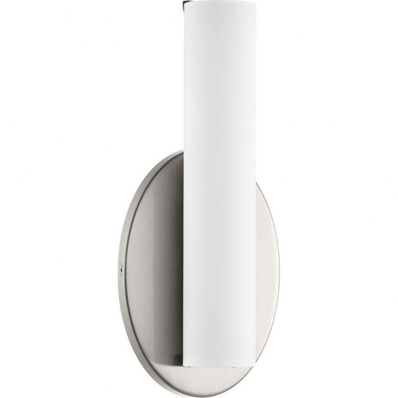 Progress Lighting Parallel 1-Light LED Vanity Wall Light, Brushed Nickel, Opal Glass Shade