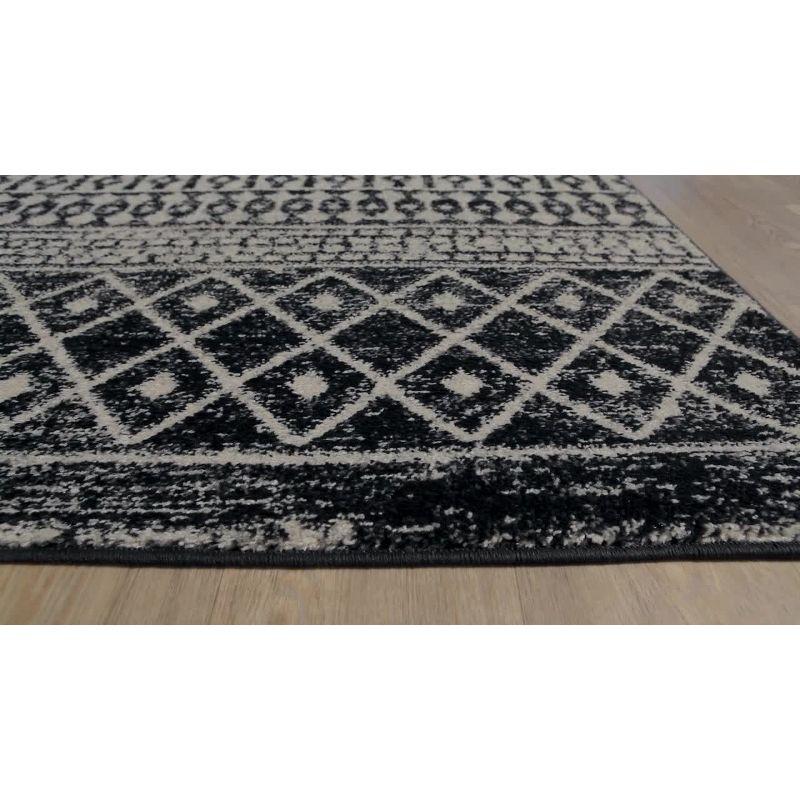 Elaziz 47" Black Synthetic Reversible Rectangular Rug