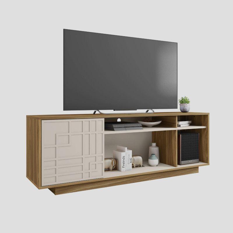 Techni Mobili Contemporary TV Stand for TVs up to 70" Oak: Modern Entertainment Center with Storage, Cable Management