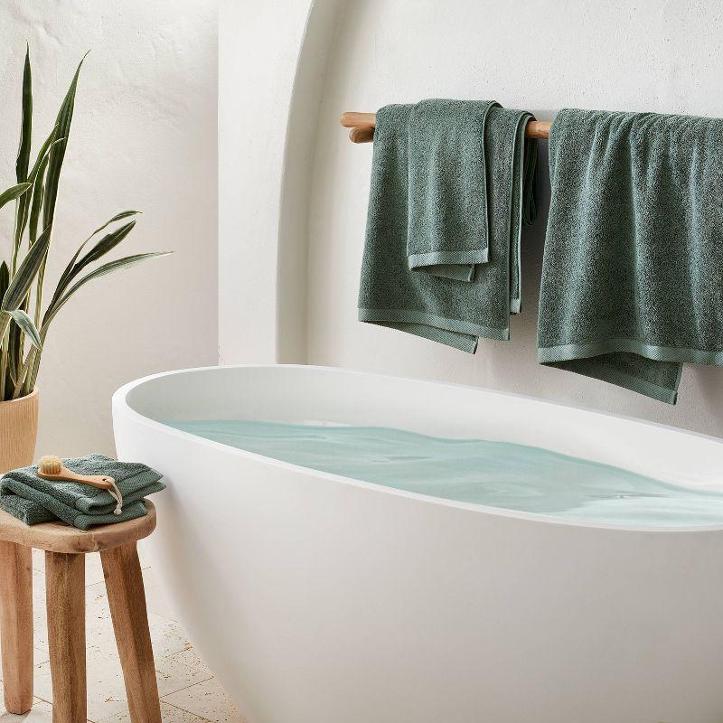 Organic Bath Sheet Dark Teal Blue - Casaluna™: Heavyweight Organic Cotton, Low Lint, GOTS & OEKO-TEX Certified