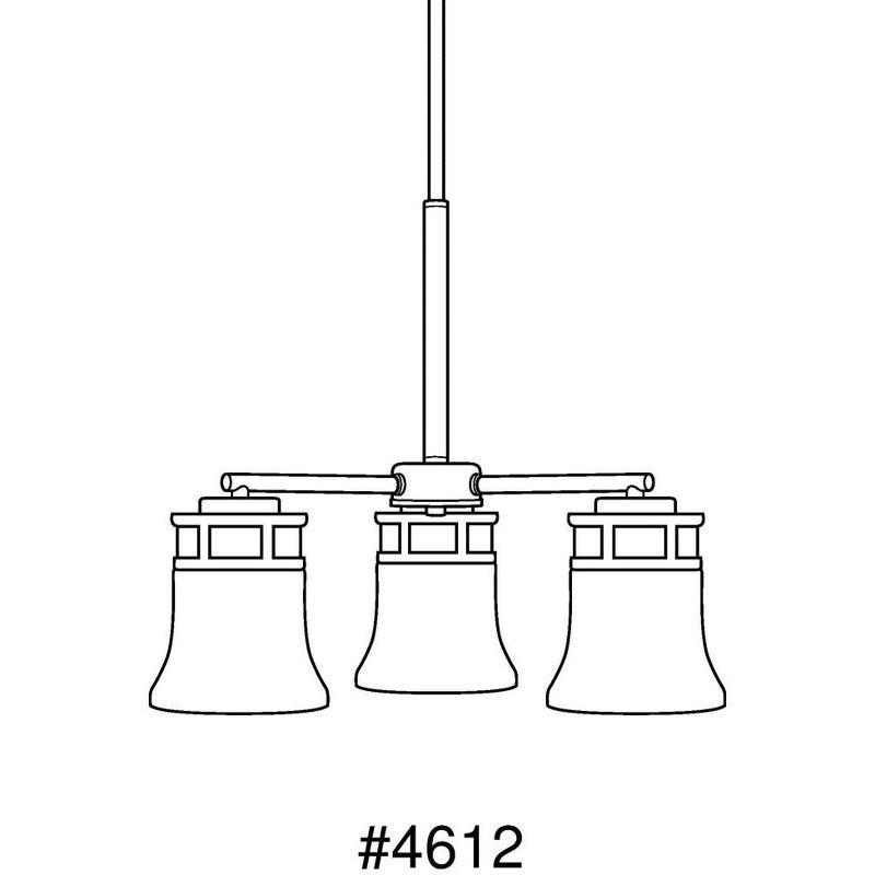 Progress Lighting Cascadia 3-Light Chandelier, Polished Chrome, Etched Glass Shades