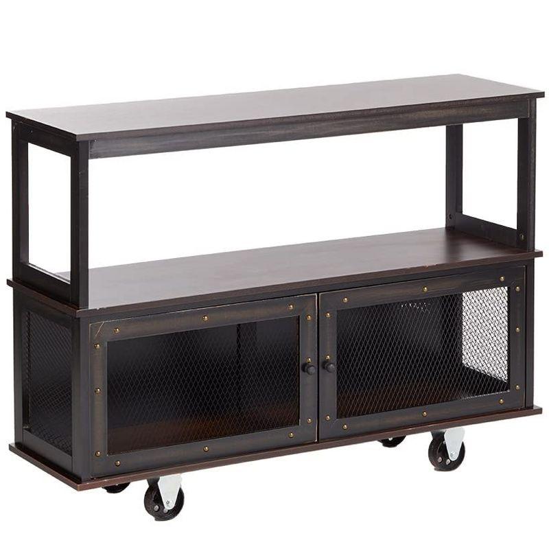 The Lakeside Collection Industrial-Style Rolling Buffet Carts - Black
