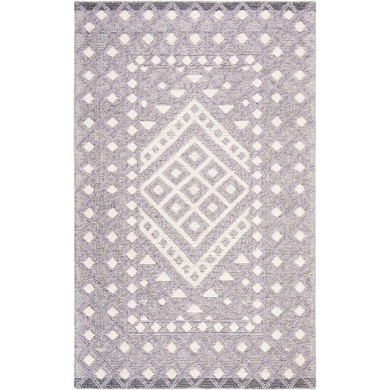 Natura NAT628 Hand Woven Area Rug - Cream/Purple - 5'x8' - Safavieh