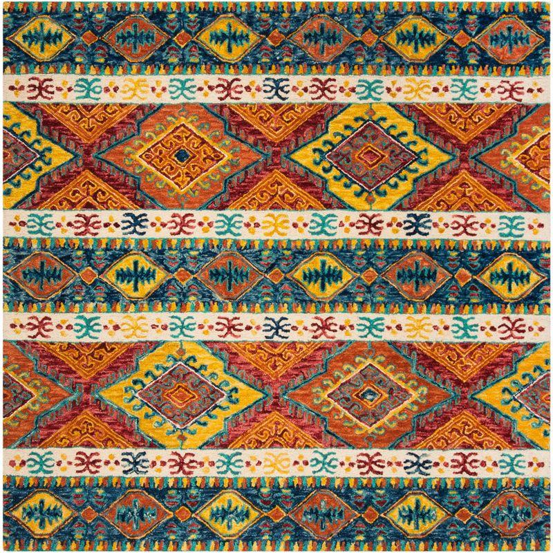 Aspen APN502 Hand Tufted Indoor Area Rug - Navy/Ivory - 5'x5' - Safavieh