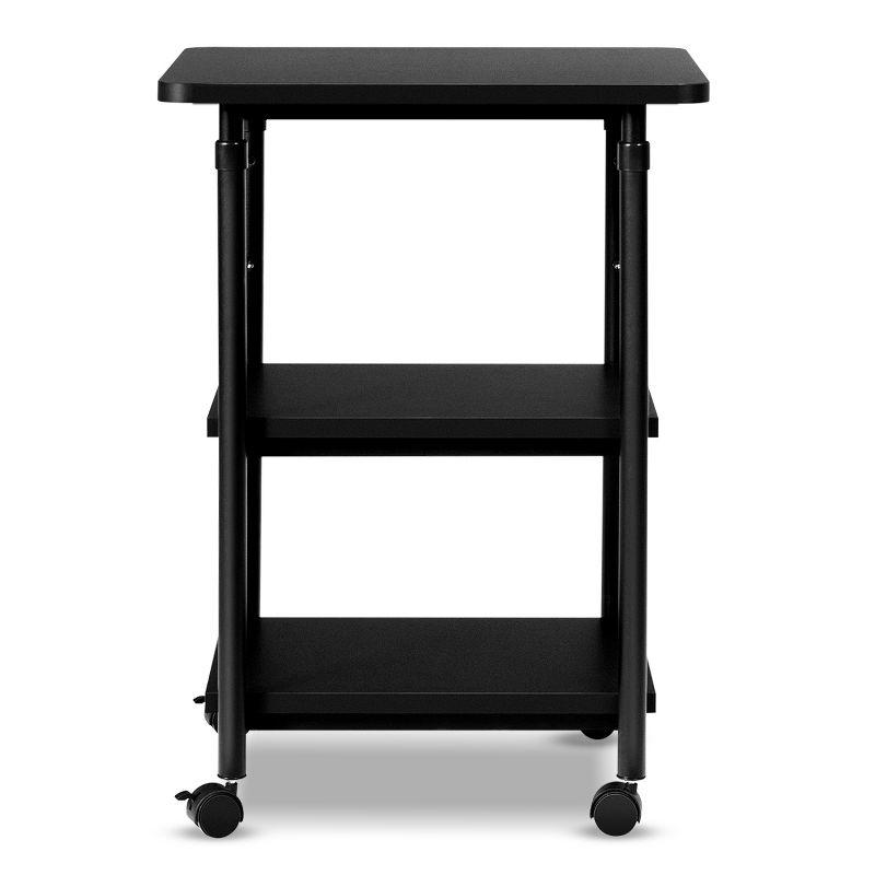 Tangkula 3-Tier Adjustable Rolling Under Desk Printer Cart with 3 Storage Shelves Printer Stand for home office Black