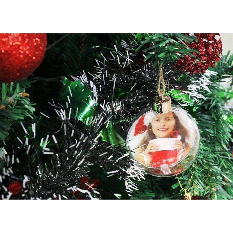 Clear Plastic Photo Hanging Christmas Ornaments Set