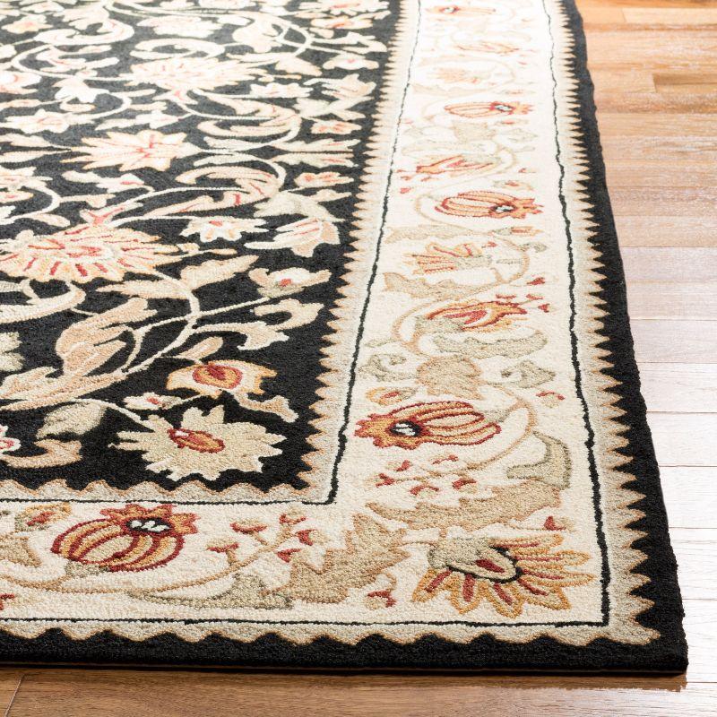 Easy Care EZC101 Hand Hooked Area Rug - Black/Ivory - 8'9"x11'9" - Safavieh.