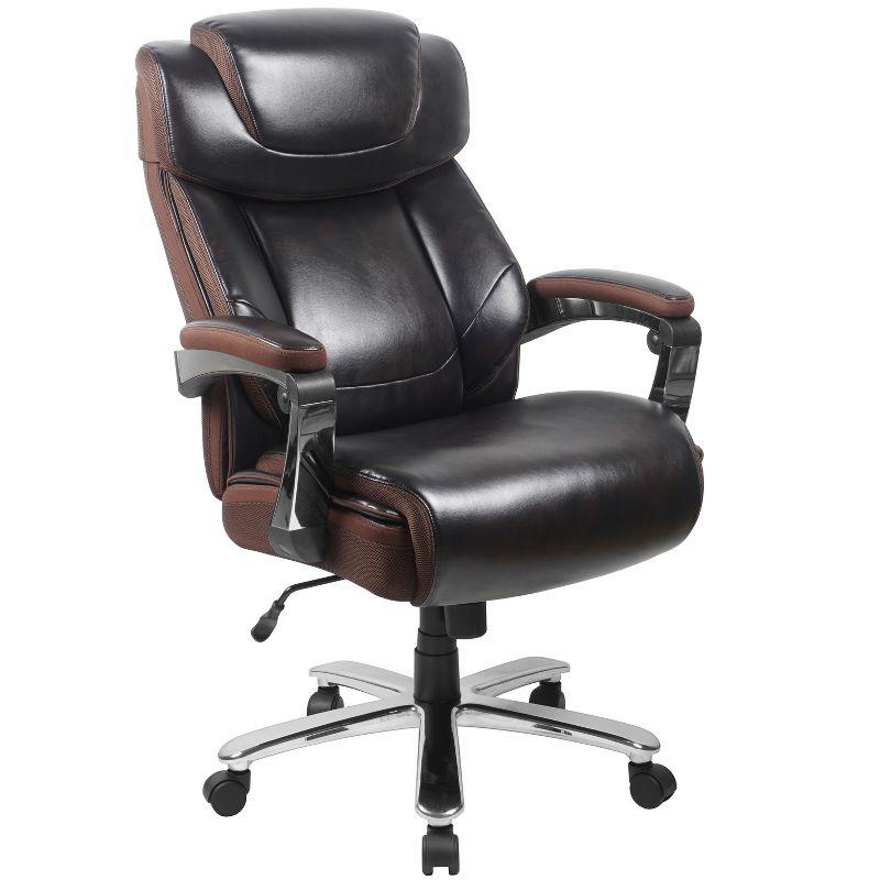 Flash Furniture Esmeralda Big & Tall LeatherSoft Ergonomic Office Chair with Headrest and Armrests