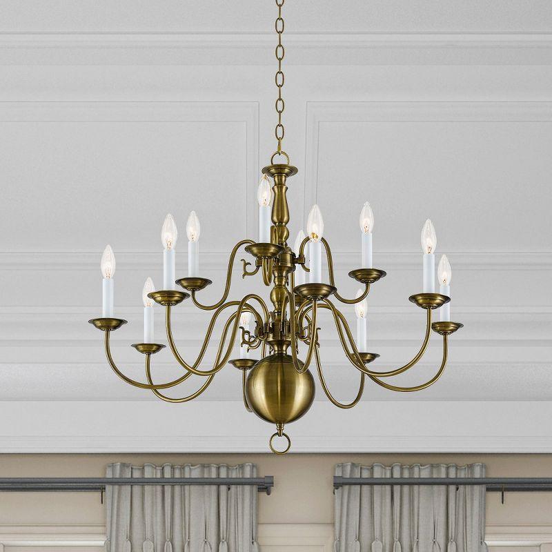 Livex Lighting Williamsburgh 12 - Light Chandelier in  Antique Brass