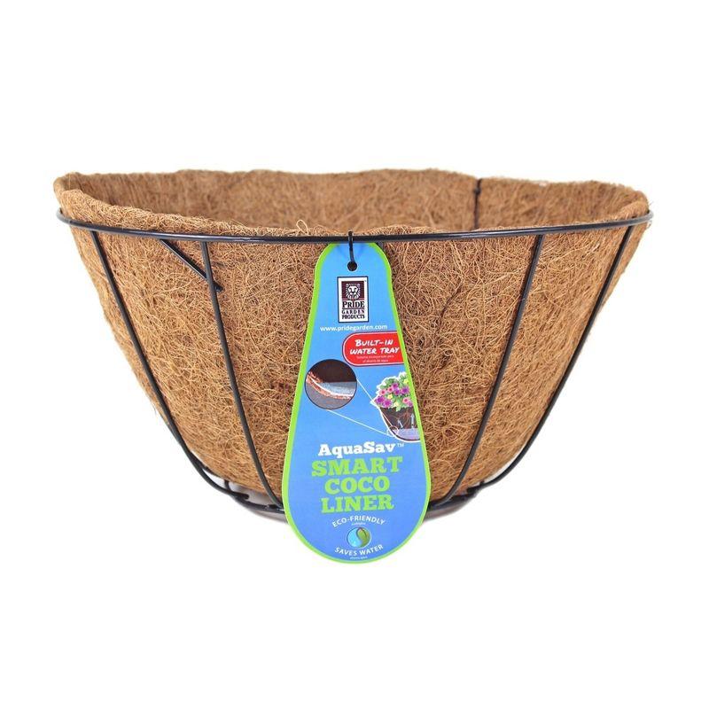 Pride Garden Products Grower Hanging Baskets with AquaSav Smart Coco Liner, 14in
