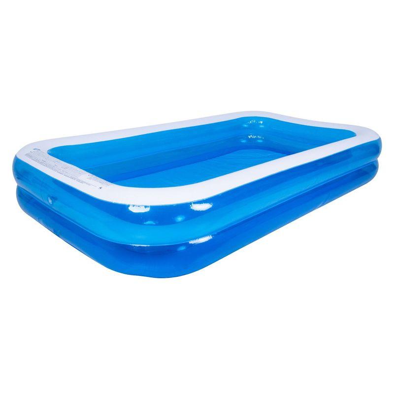 10-Foot Blue and White Inflatable Vinyl Rectangular Pool