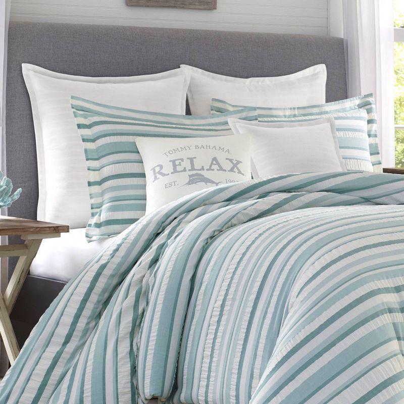 Clearwater Cay Reversible Comforter & Sham Set Blue - Tommy Bahama