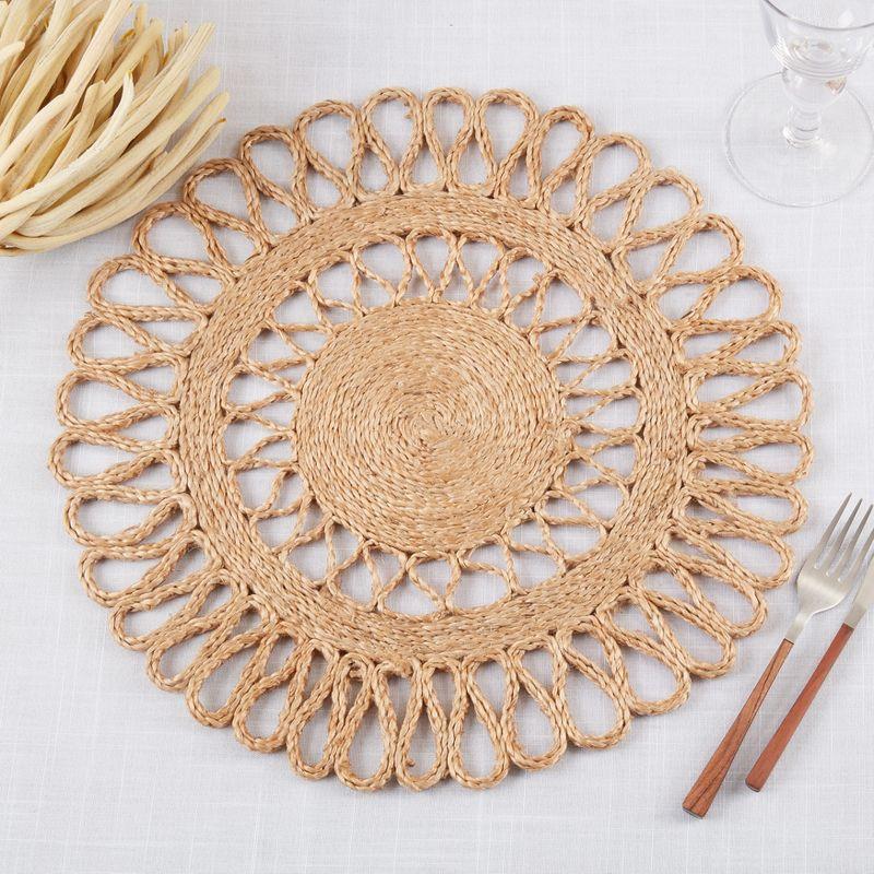 Natural Loopy Jute Round Table Placemats, Set of 4